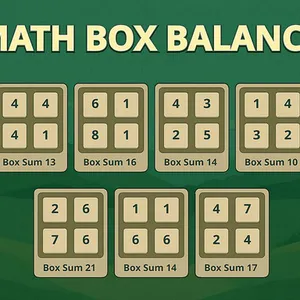Aiguisez votre esprit avec Math Box Balance, un puzzle numérique amusant et stimulant. Échangez des blocs pour égaliser les sommes dans chaque boîte et testez…